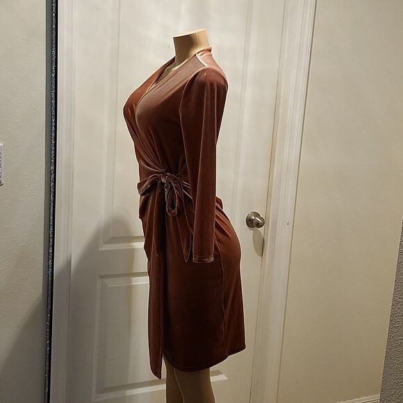 BRAND NEW ANNE KLEIN WOMEN'S VELVET SHORT LONG SLEEVE SHEATH DRESS - Picture 9 of 14